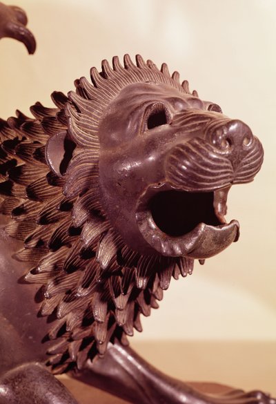 Chimera, detail of the head by Etruscan